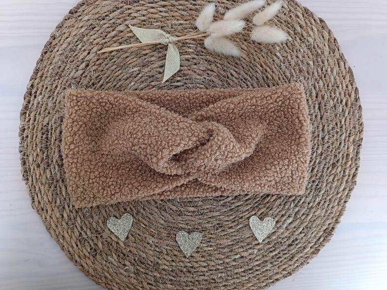 Customizable Hair Band in Fleece Fabric, Headband Handmade in France