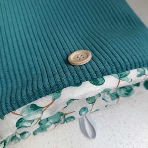 Padded paperback book cover, personalized cover, petrol corduroy book cover, kindle house, e-reader, paperback,