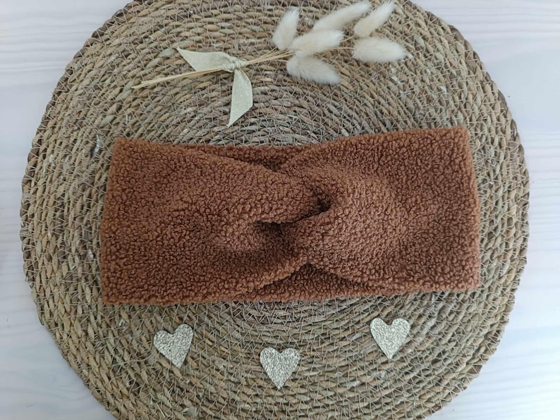 Customizable Hair Band in Fleece Fabric, Headband Handmade in France