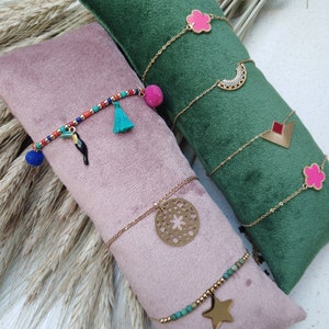 Jewelry and bracelet display cushion, watch pillows, jewelry holder, bracelet holder, jewelry display, velvet display