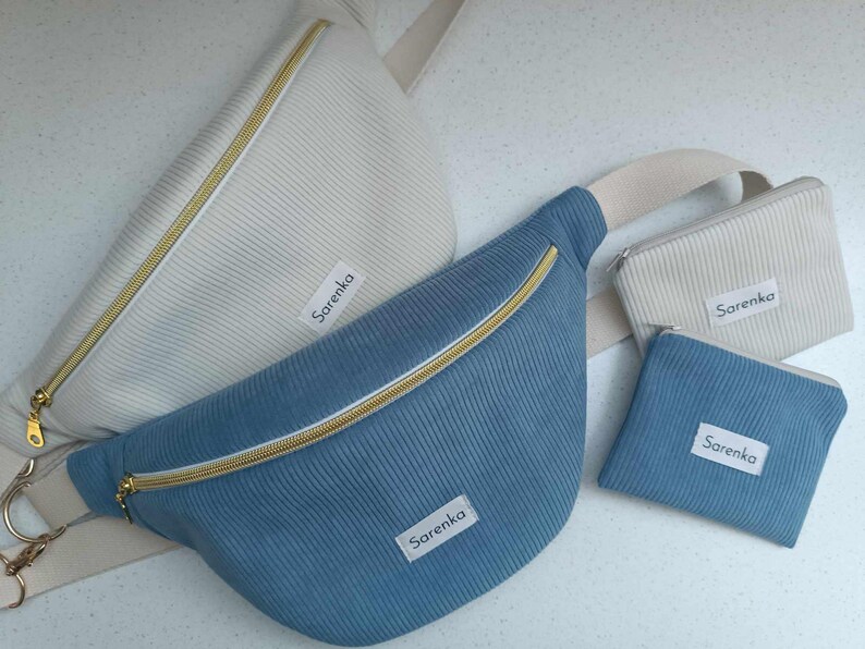 Corduroy Fanny Pack, French Manufacturing, Handmade, Ivory Fanny Pack