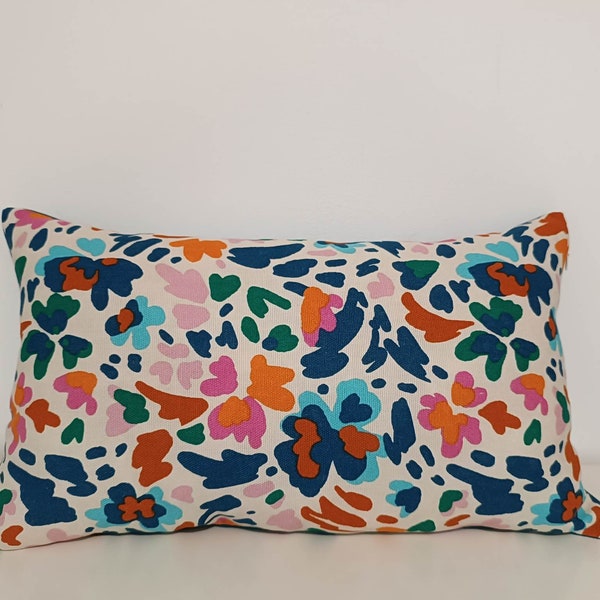 Housse de coussin imprimée fleurs,fait main,30x50cm,12x20inch, coton,