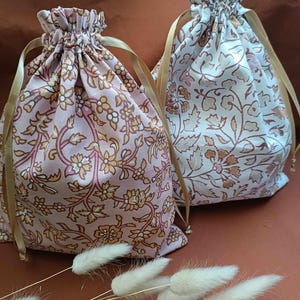 Pochon cadeau gaze de coton,pochette à lingerie,Pochette à linge,sac cadeaux noël,zero dechet,