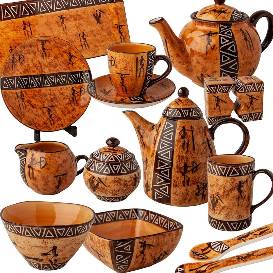 Fairtrade Colourful Ceramics – African Print San People Design