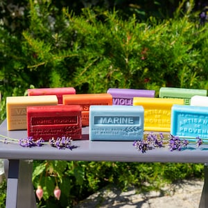 French Soap - Savon de Marseille Soap with Organic Shea Butter and Exfoliating Petals 125g Bars