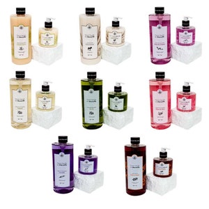 Savon de Marseille - French Liquid Soap with Organic Olive Oil - 1 Litre and 330ml Pair