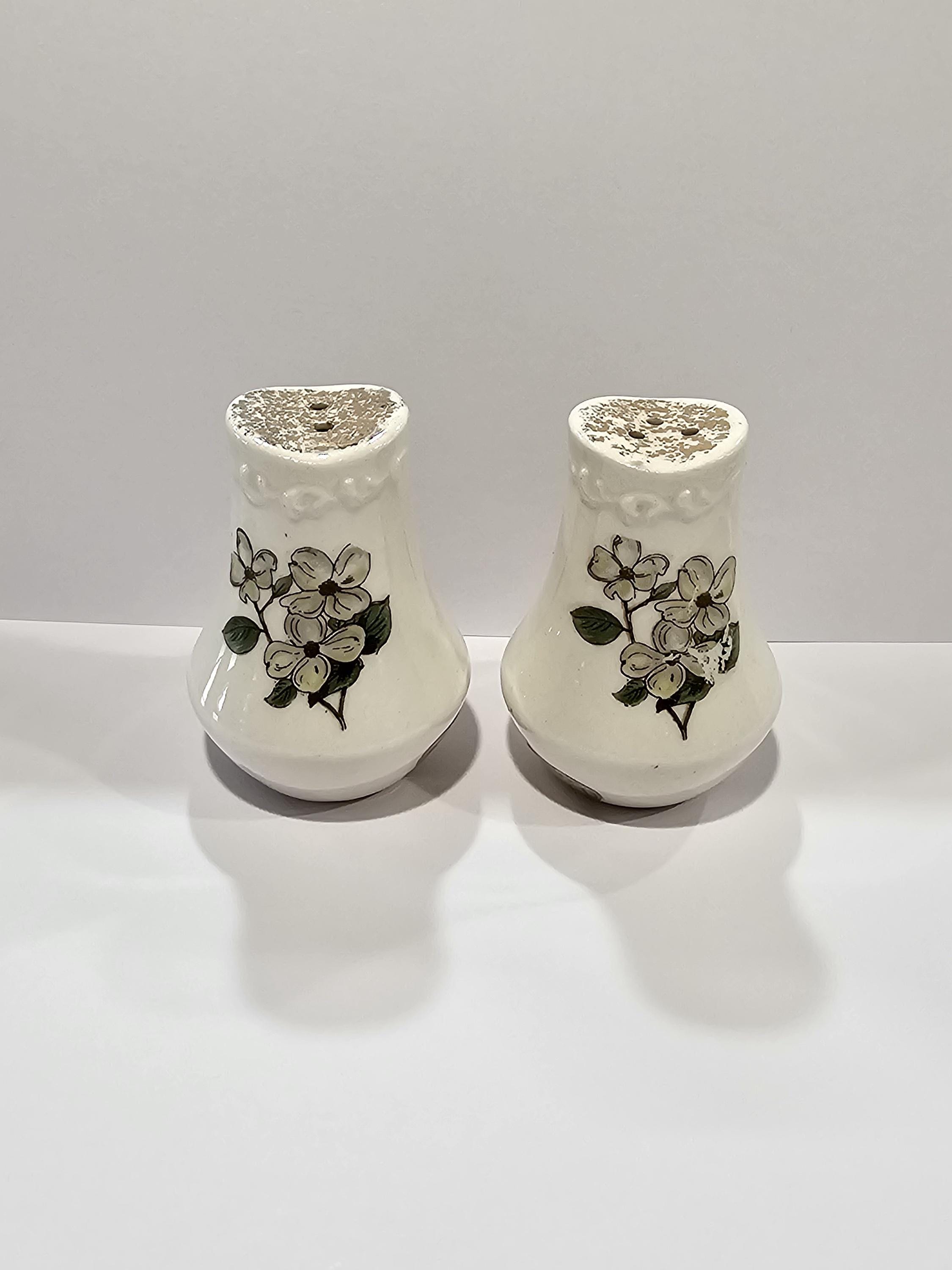 コレクター向け手描き磁器ヴィンテージコレクション花柄塩コショウ入れ 
