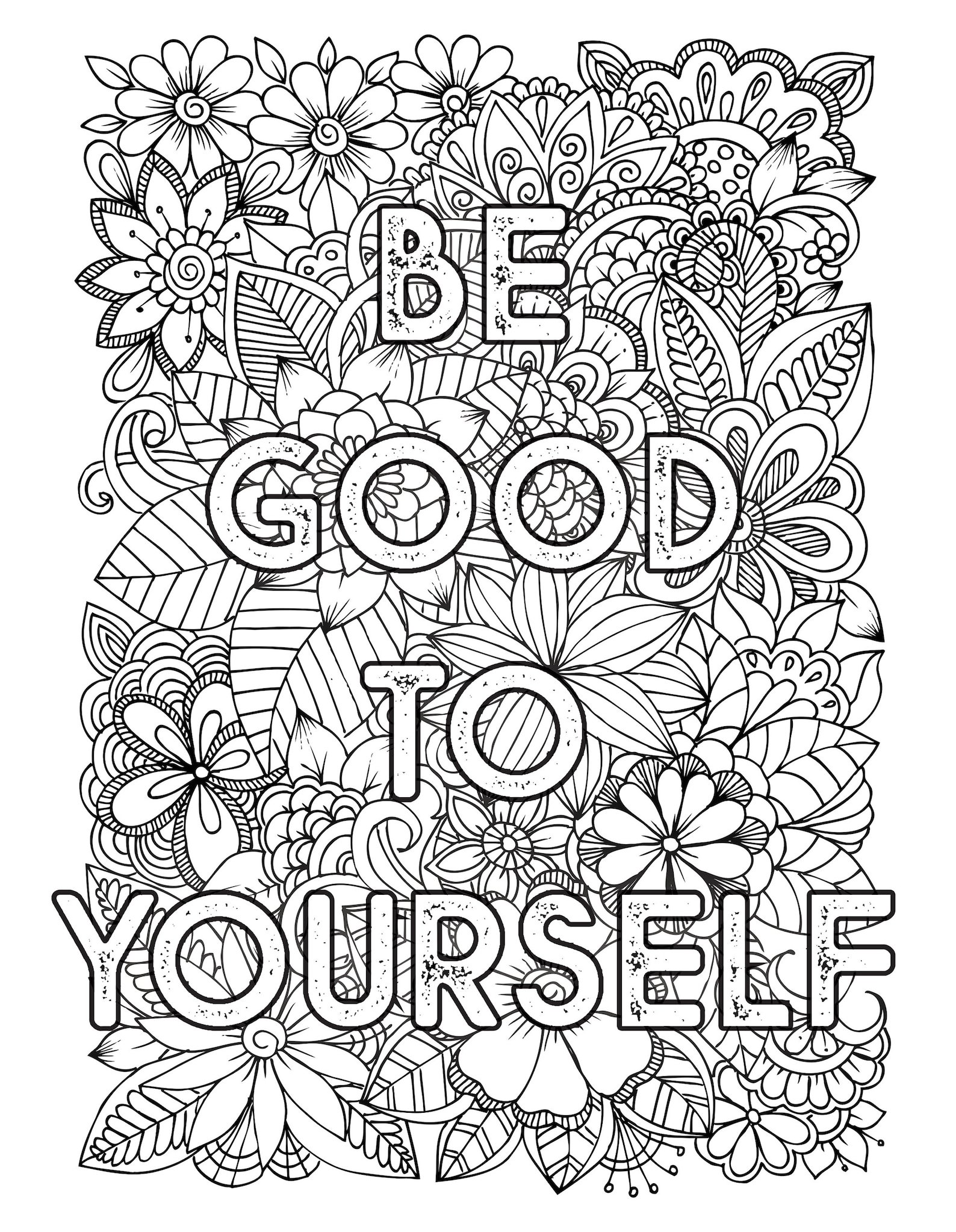 Self Love Coloring Pages Etsy