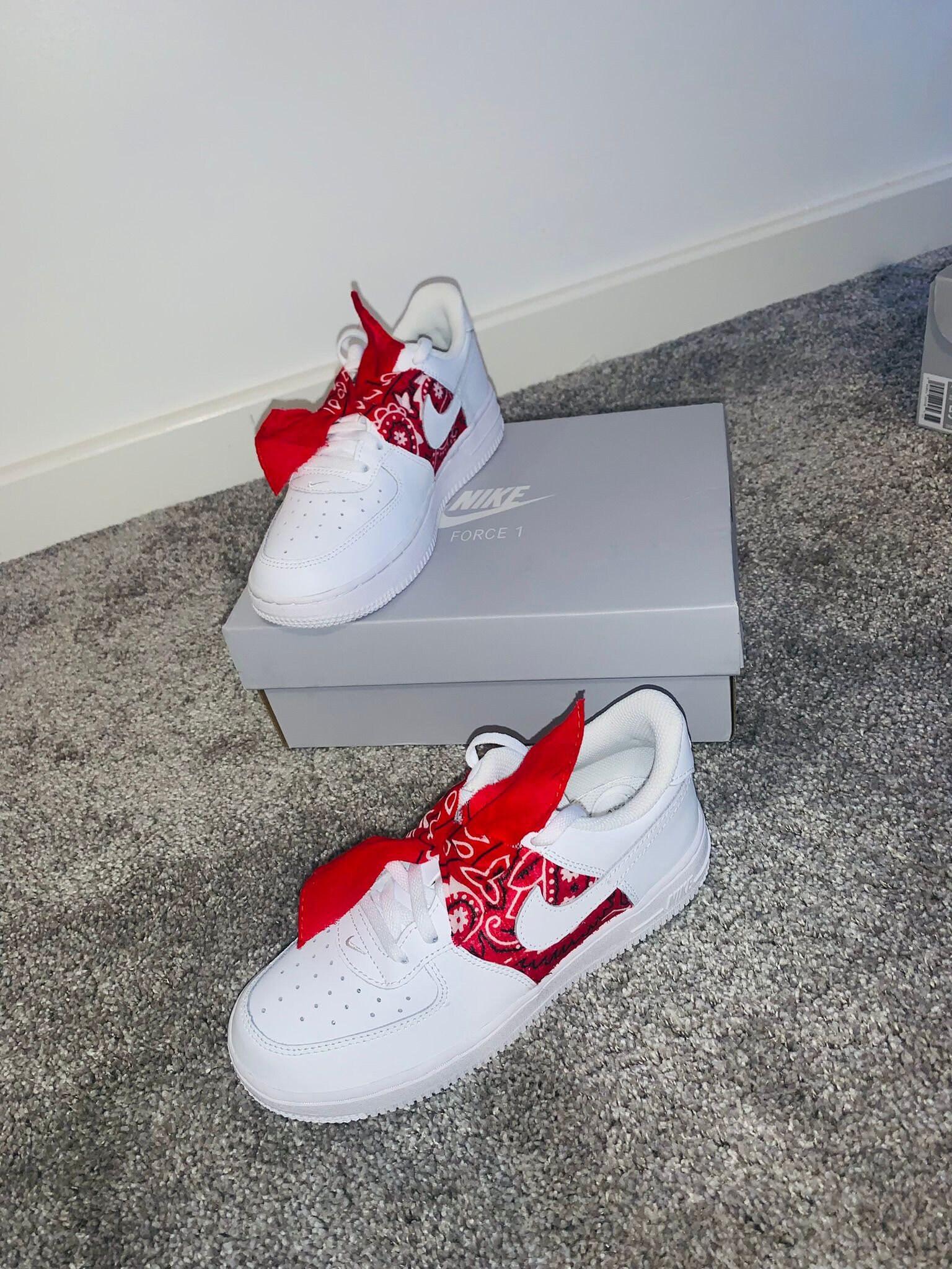 Custom Red Bandana Af1