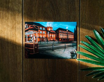 Postcard Museum Wiesbaden | City by night | | Birthday Card Relocation | Greeting card | Excerpt | Wilhelmstrasse | FREE SHIPPING from 15 Euro