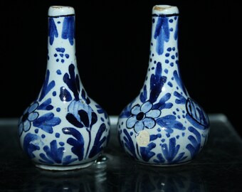 Tichelaar Makkum 陶器 花瓶 蓋付き オランダ Royal Tichelaar Makkum のアンティーク デルフト ブルー ミニチュア