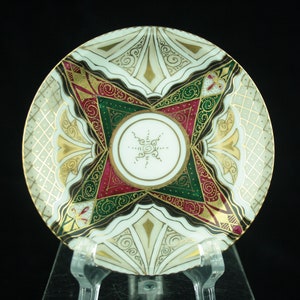 Art nouveau Carl Friedrich Boseck & Co Autriche - rare soucoupe en porcelaine dorée de l'Alhambra