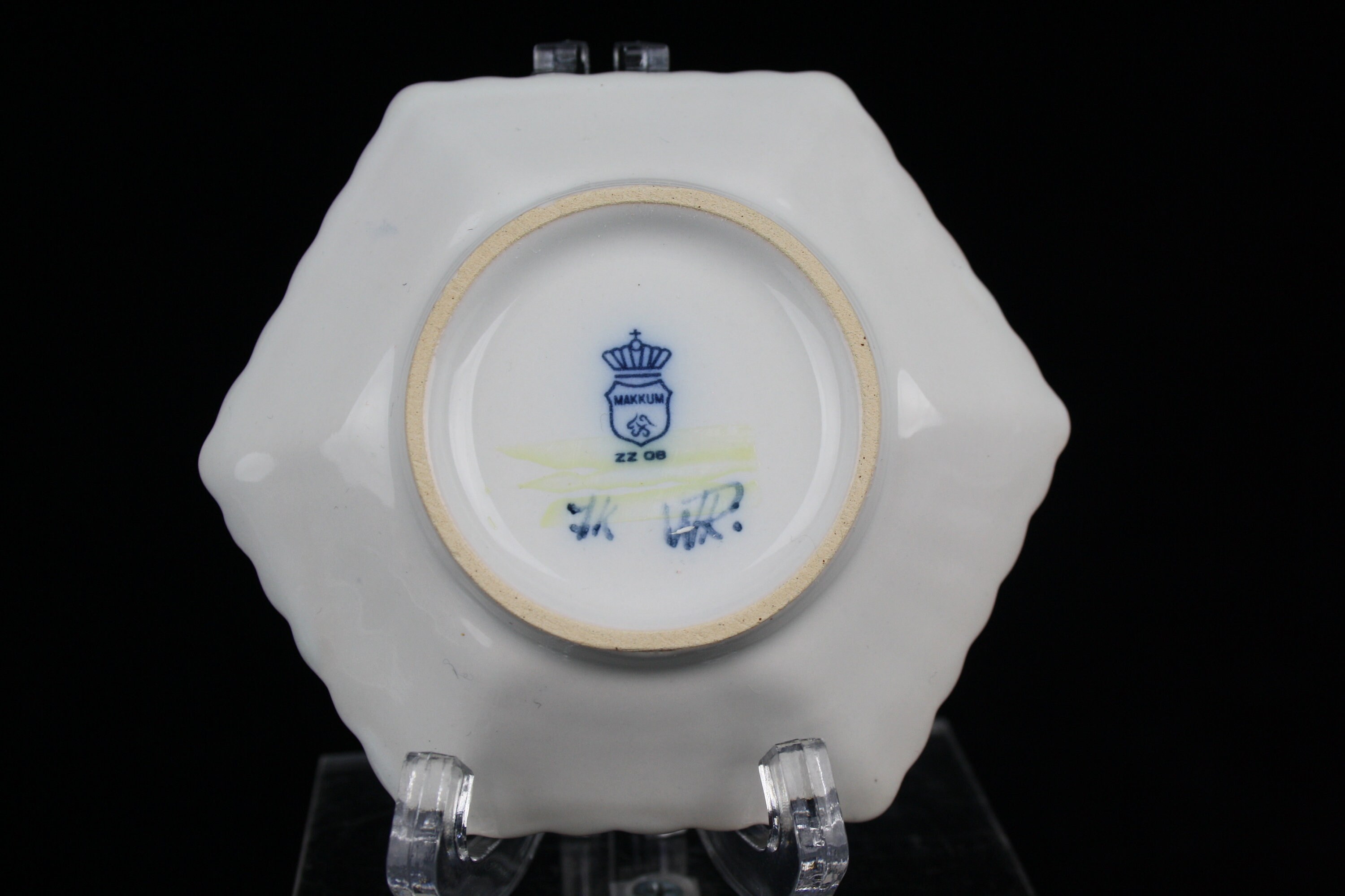 Set van 3 Royal Tichelaar Makkum delftsblauwe zeshoekige