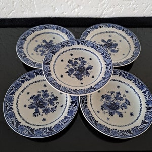 Set van 5 identieke Delftsblauwe bordjes De Porceleyne Fles (Royal Delft) (1920)