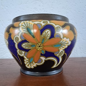 Vaso/cachepot Art Déco Princesa por Ivora, Gouda (1926)