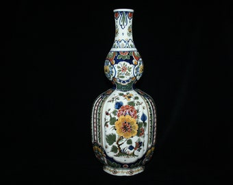 De Porceleyne Fles (Royal Delft) large double gourd Delft polychrome vase (1982)
