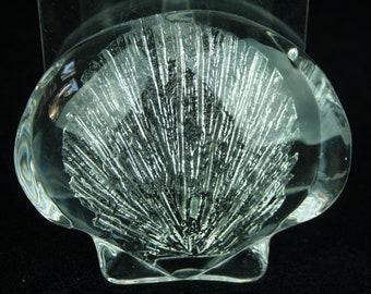 Daum Nancy - French art crystal Louis Chevallier paperweight/ presse papier - sea shell