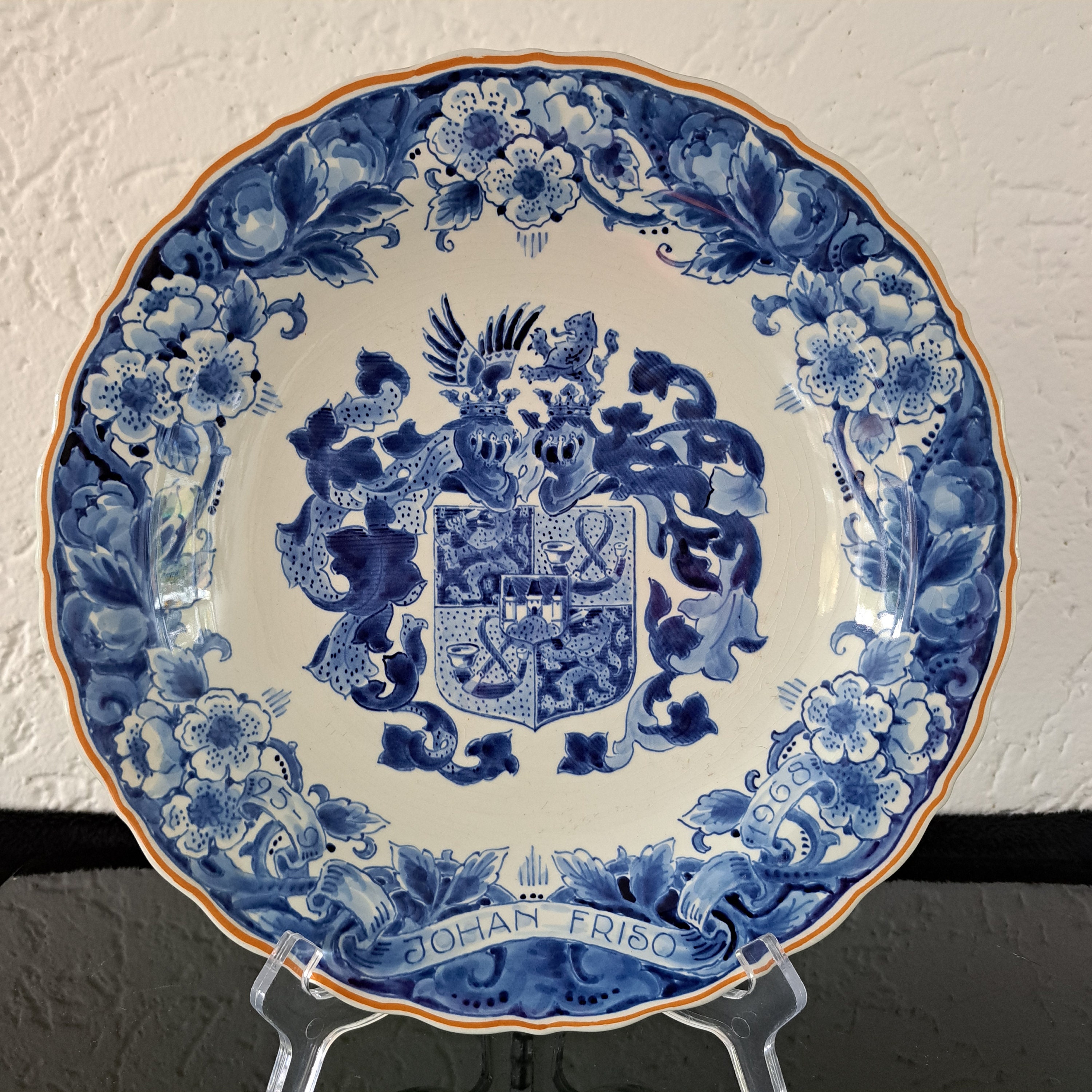 オランダのヨハン・フリーゾ王子誕生記念ロイヤルデルフト皿（1968年