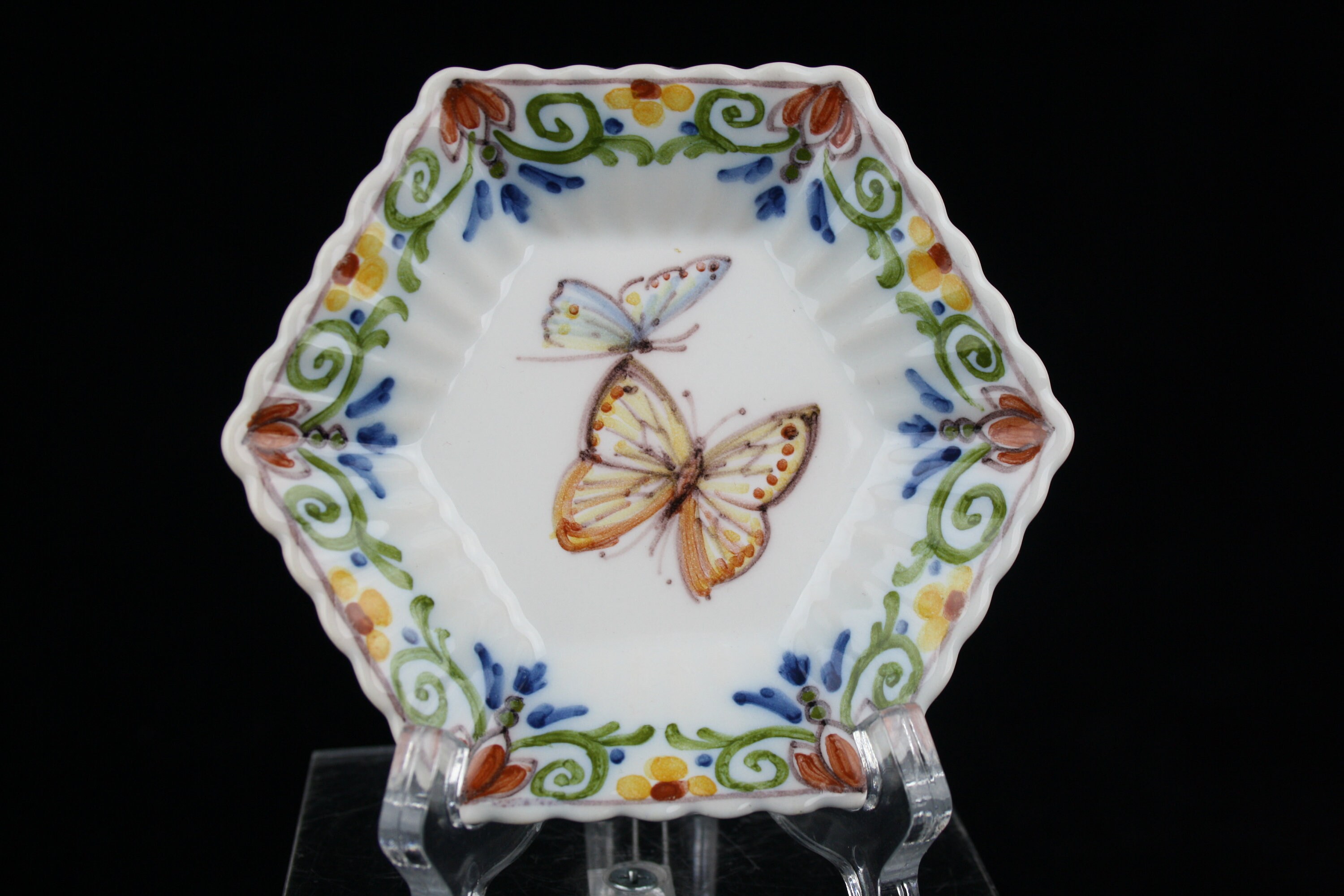 Set van 3 Royal Tichelaar Makkum delftsblauwe zeshoekige