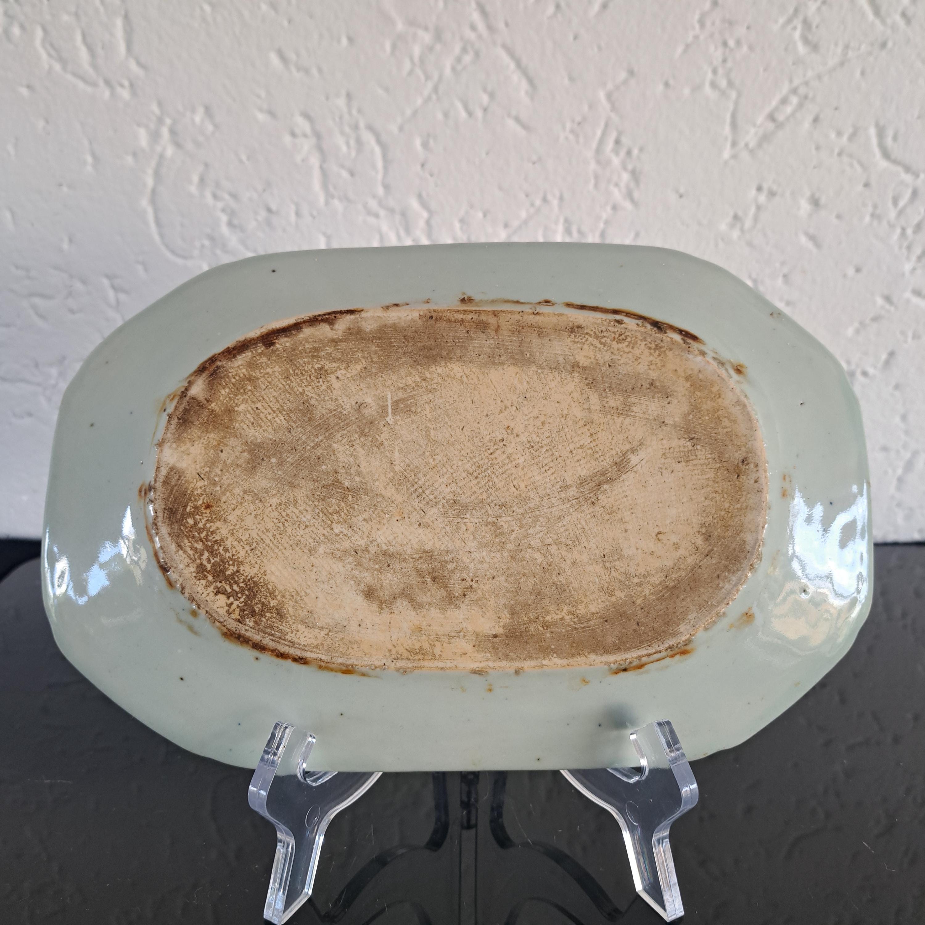 中国の骨董品、18世紀乾隆帝の青白磁の釉下彩大皿（1736-1795） - Etsy