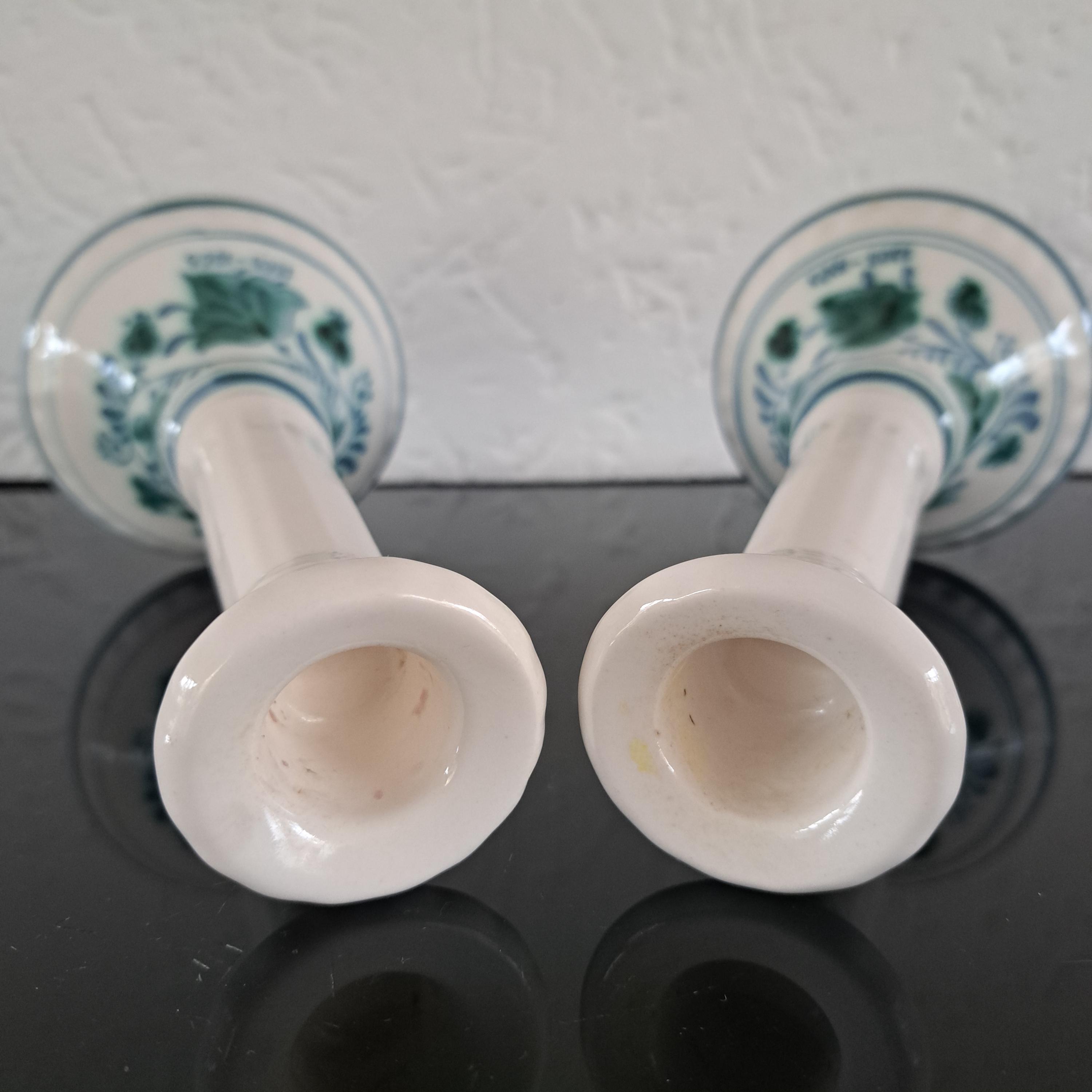 De Porceleyne Fles (royal Delft) Pair of Delvert Ridded Candle Sticks ...
