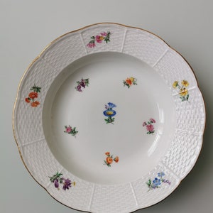 Een vintage Meissen porseleinen bindkruid botanische plaat