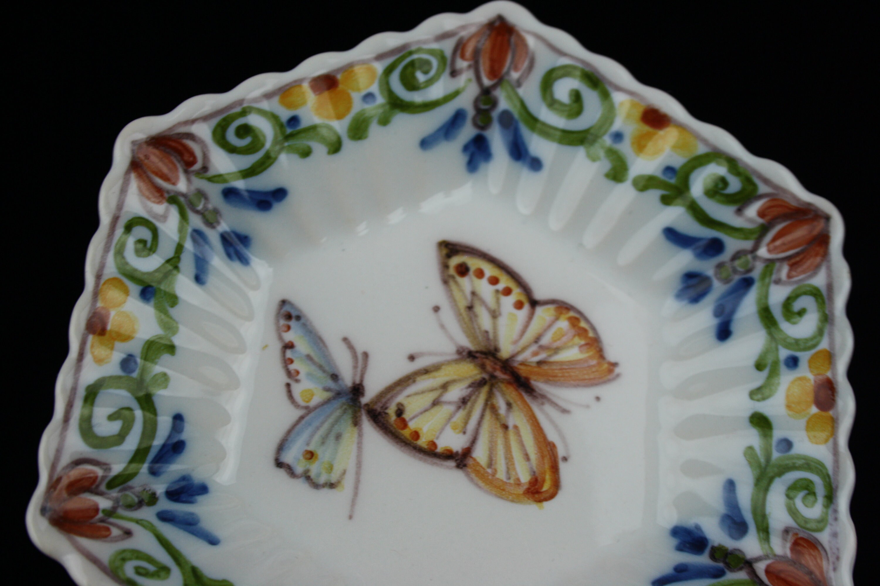 Set van 3 Royal Tichelaar Makkum delftsblauwe zeshoekige