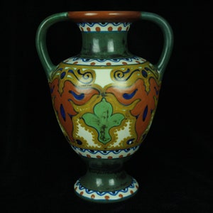 Grote Art Nouveau amfora vaas decor BEEK van Plateelbakkerij Zuid-Holland