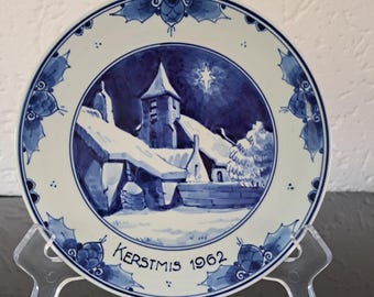 Royal Delft commemorative plate of Christmas 1962