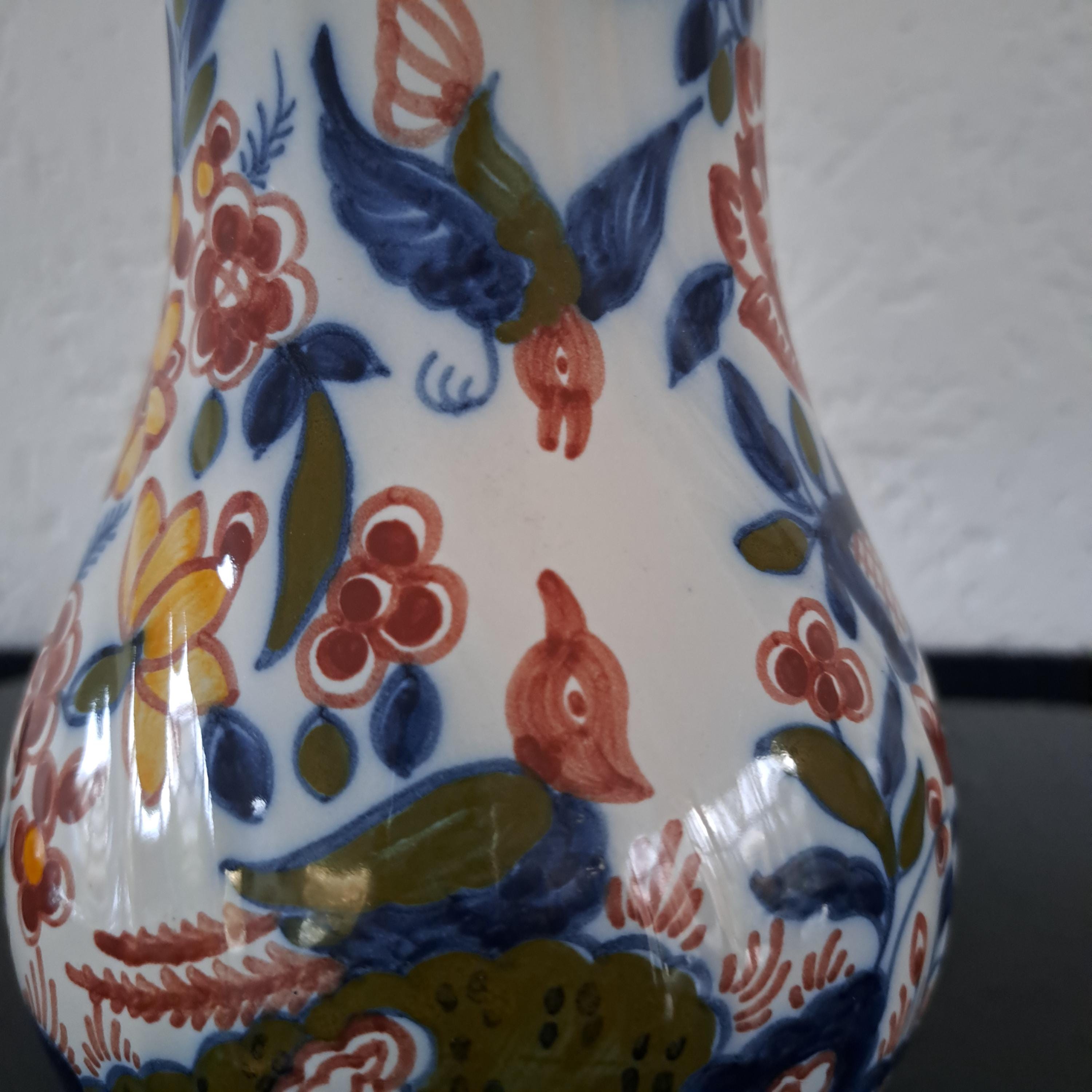  Tichelaar Makkum花器 Royal Tichelaar Makkum リブ付き多色水/ワイン水差し花瓶 - Etsy 日本