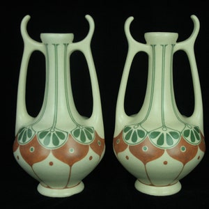 Rare pair of Jugendstil vases by Plateelfabriek De Distel Amsterdam