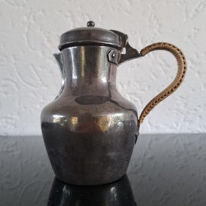 Antique Christofle France silver plate lidded creamer or jug