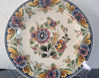 Großer Vintage Delfter Polychrome Wandteller von Delftse Pauw