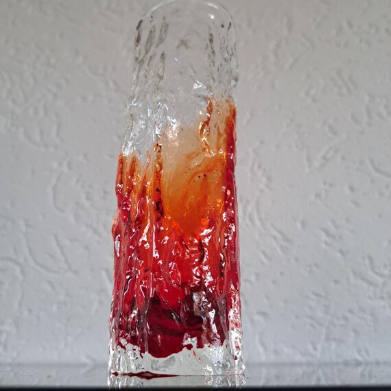 ヴィンテージ イタリア製 ムラーノ クリア - レッドバーク/アイス