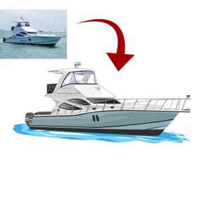 Custom boat Portrait, Valentines Day Gift For Him, Digital Illustration, boat vector, boat illustration, , vector art, boat line art