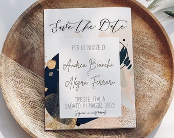 Personalized Wedding Save the Date Card: Italian Design (Digital Download)