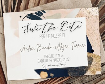 Italian Save the Date: Personalized Wedding Invitation (Digital Download)