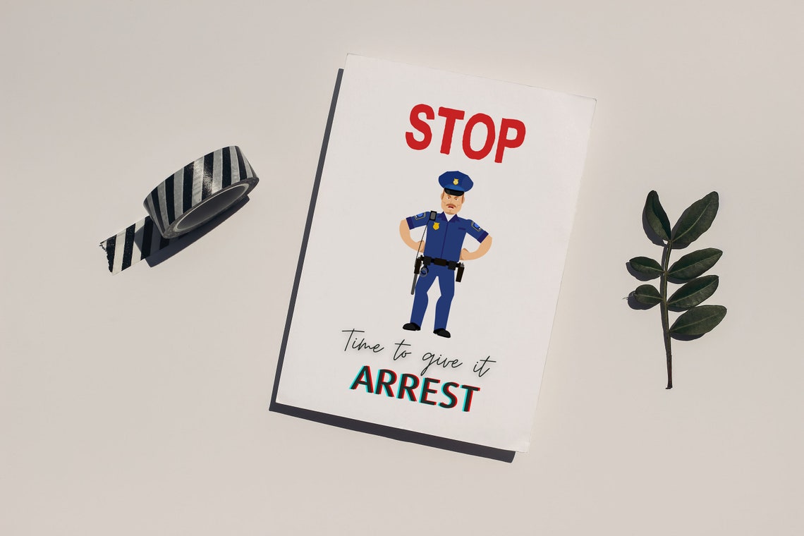 Happy Retirement Card Police Printable Free