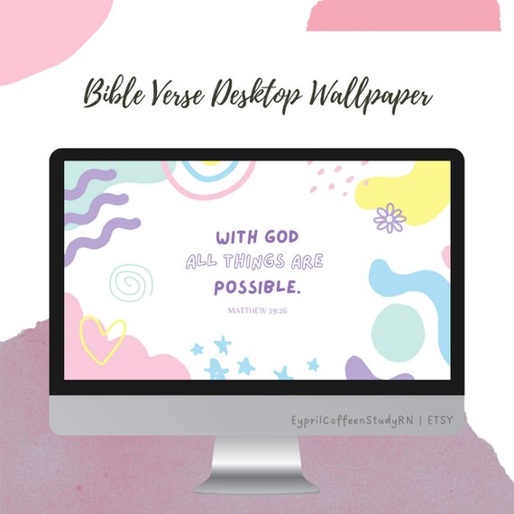 Aesthetic Bible Verse Wallpaper Bible Verse Wallpaper Cute Colorful & Aesthetic Desktop | Etsy Ireland
