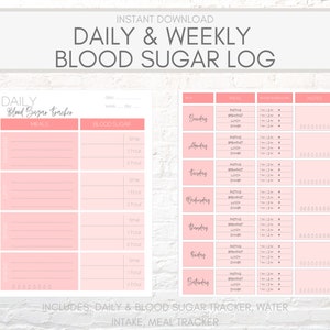 Gestational Diabetes Log | Weekly & Daily | INSTANT DOWNLOAD | Blood Sugar Tracker | Pregnancy Blood Glucose Tracker | Canva Template