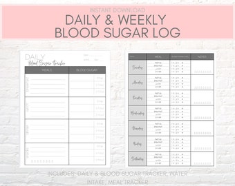 Gestational Diabetes Log | Weekly & Daily | INSTANT DOWNLOAD | Blood Sugar Tracker | Pregnancy Blood Glucose Tracker |