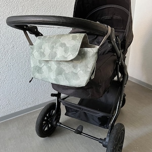 Kinderwagen-Organizer / Kinderwagen-Tasche / Buggy Organizer mit Ginko-Muster
