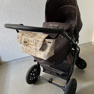 Kinderwagen-Organizer / Kinderwagen-Tasche / Buggy Organizer mit New York / London / Paris Muster