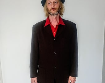 Vintage Rockabilly Wool Jacket | 70s Wool Overcoat