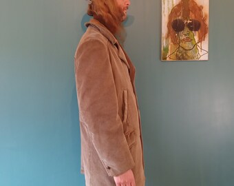 VTG Sears The Country Coat 70's Brown Corduroy & Leather