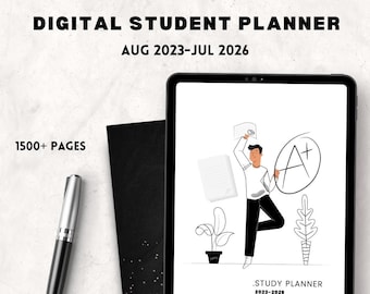 Student Digital Planner 2023-2026, College Planner, Academic Planner, School Planner, Dated Planner, Goodnotes, Study Planner, iPad Planner