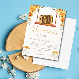 Digital Mehndi Invitation Template, Henna invite, Animated Mehndi Invite, Dholki Invitation, Mehendi invitation, Mayoun Mayun Haldi invite