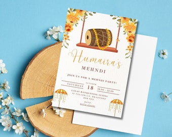 Digital Mehndi Invitation Template, Henna invite, Animated Mehndi Invite, Dholki Invitation, Mehendi invitation, Mayoun Mayun Haldi invite