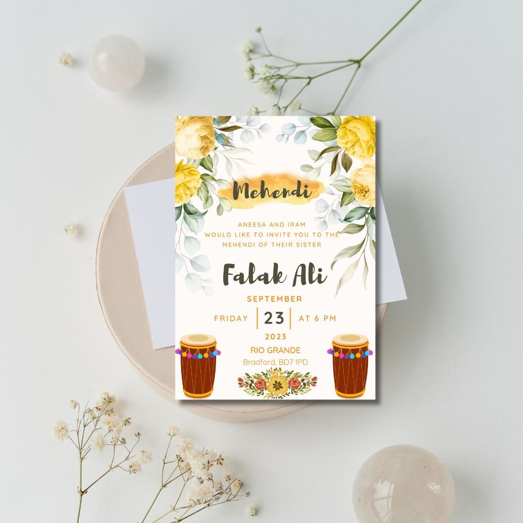 Muslim Wedding Invitation Editable Set of 3 Invites, Traditional Nikkah ...
