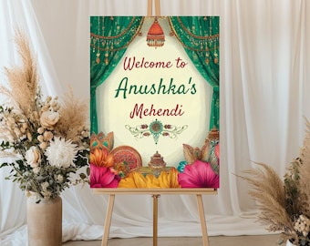 Panneau de bienvenue Dholki, A1, A2, A3, A4, mariage pakistanais, nuit Mehndi, panneau de bienvenue musulman Dholak, panneau coloré Dholki, panneau de bienvenue Mehendi